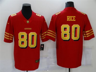 San Francisco 49ers #80 Jerry Rice Red Gold Vapor Limited Jersey